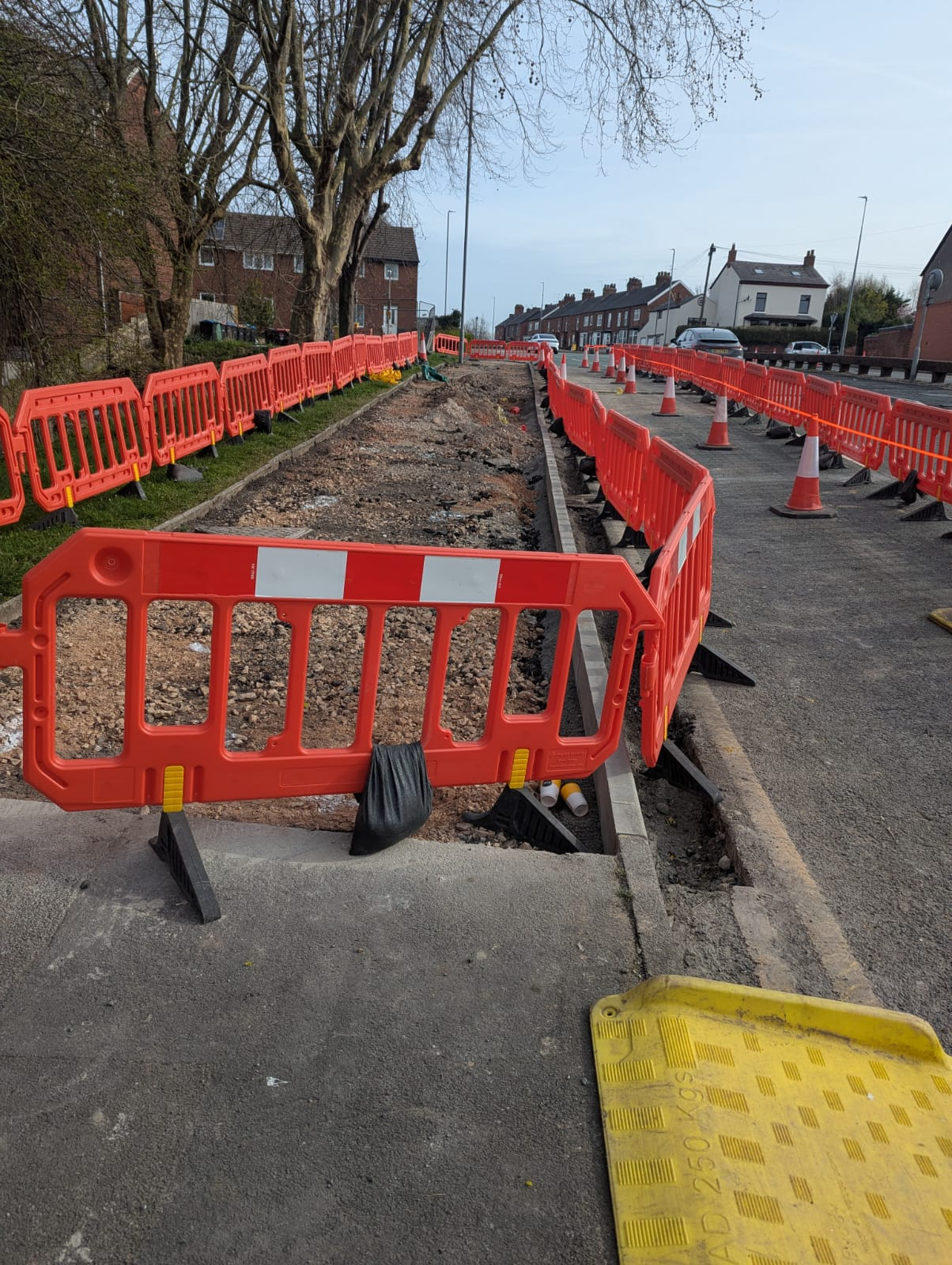 Pathway that has been dug up