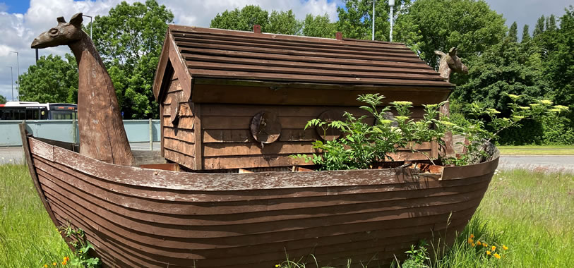 The ark on the roundabout outside Chester Zoo