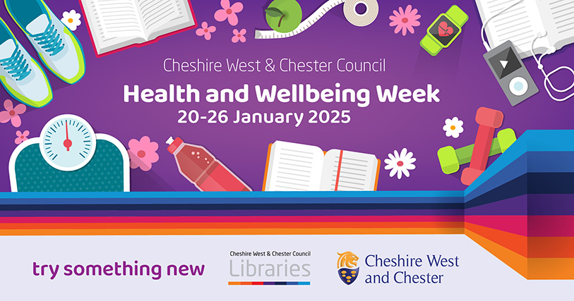 Visual for Health and Wellbeing Week at Libraries between 20 and 26 January 2025