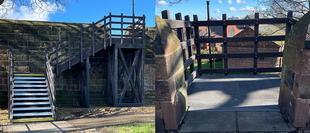 Replacement staircase at King Charles Tower Green