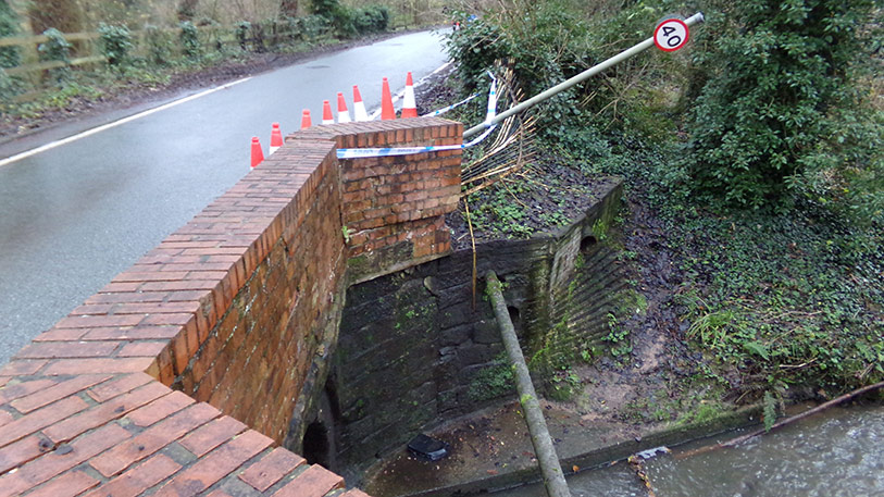 Rivacre Road Bridge after the vehicle strike