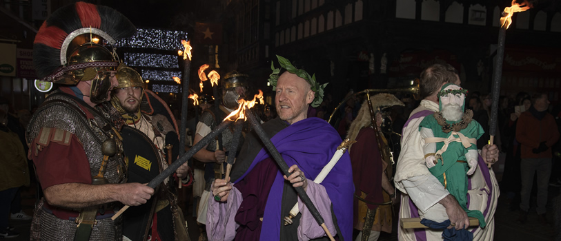 Roman soldiers during the 2021 Saturnalia parade.