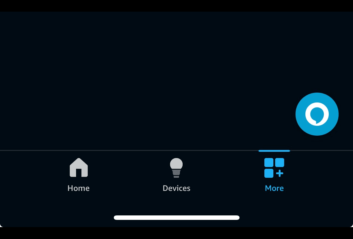 Alexa app home screen 