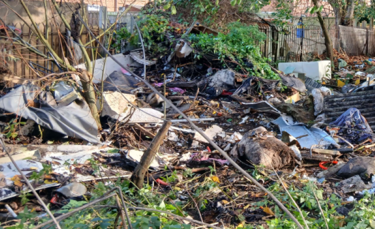 Fly tipping on the Backies site
