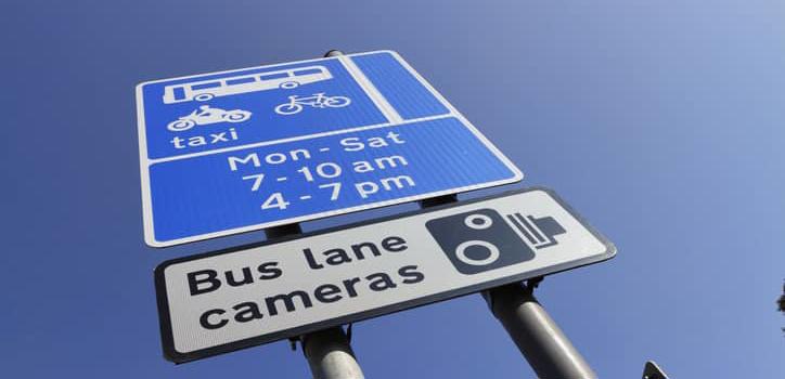 Bus lane camera sign