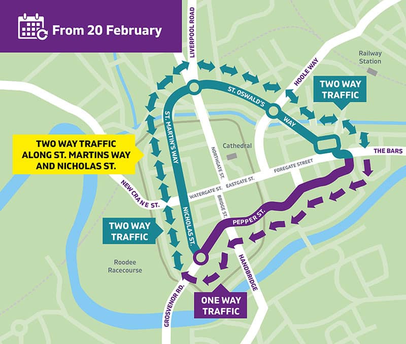 Map showing the inner ring road from 20 February.