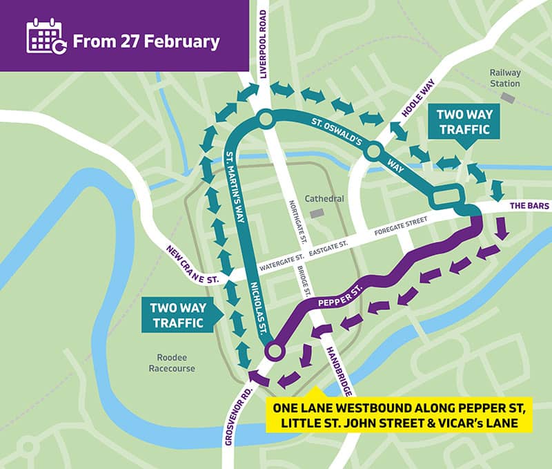 Map showing the inner ring road from 27 February.