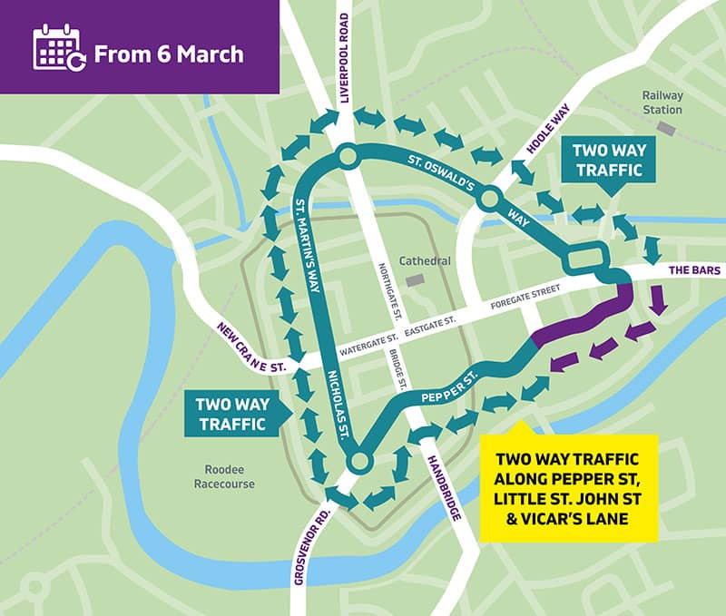 Map showing the inner ring road from 6 March.