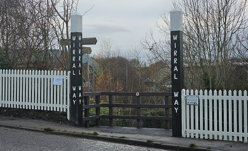 The new entrance to the Wirral Way at Hooton