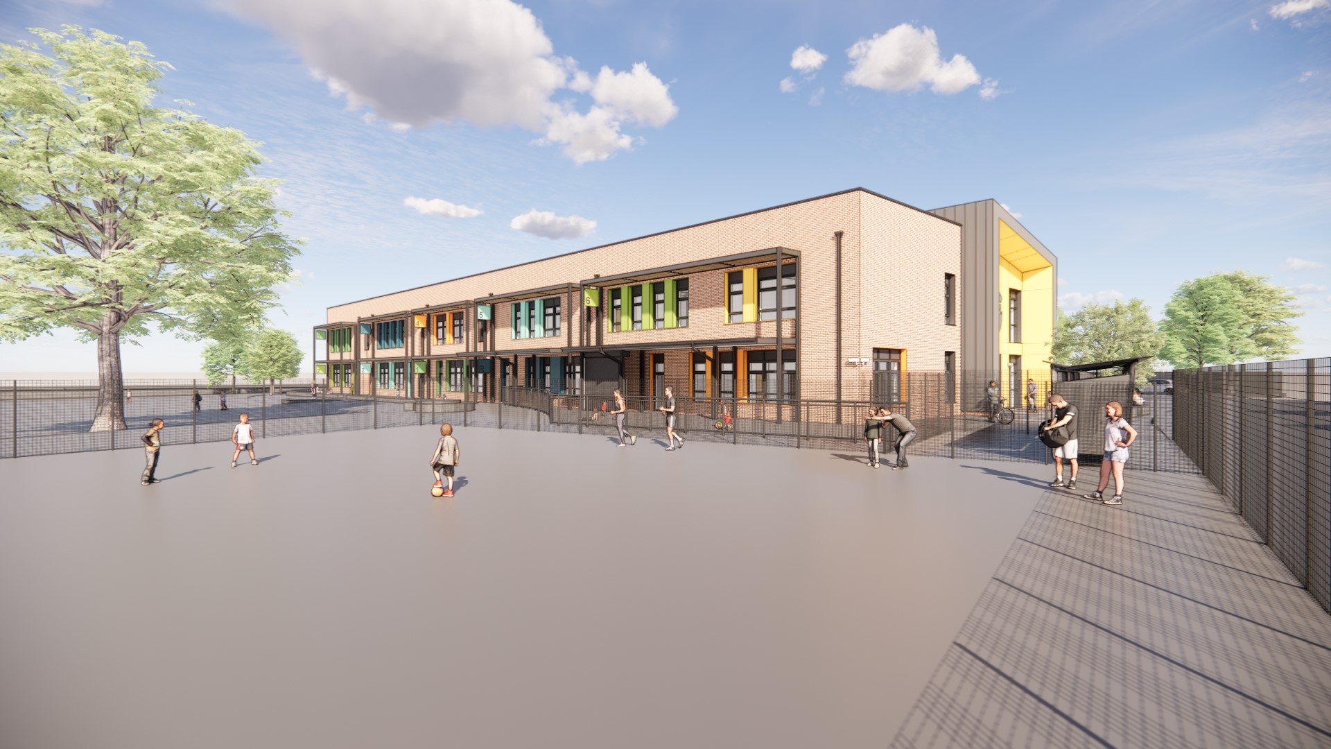 Playground view of Wrexham Road School Development