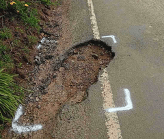 Outlined pothole