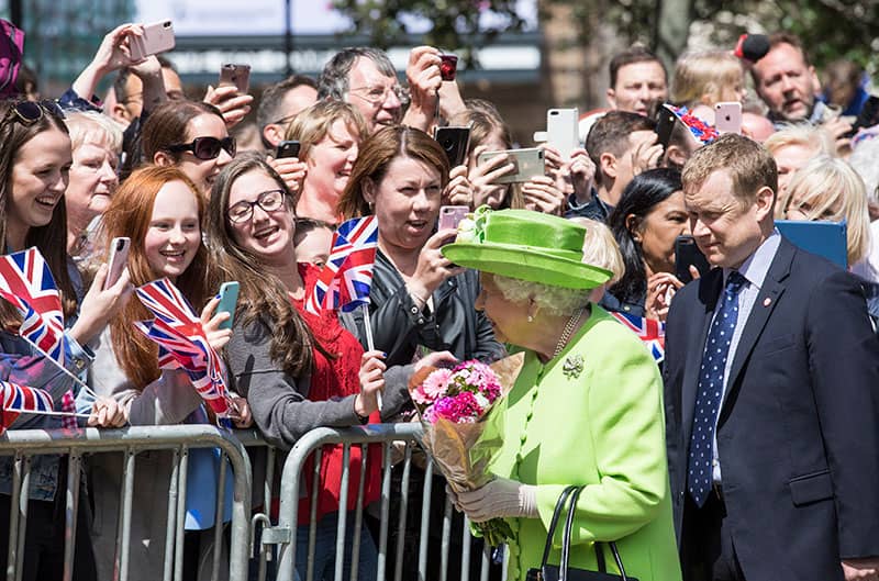 The Queen meeting members of the public during the Royal Visit to Chester 2018.