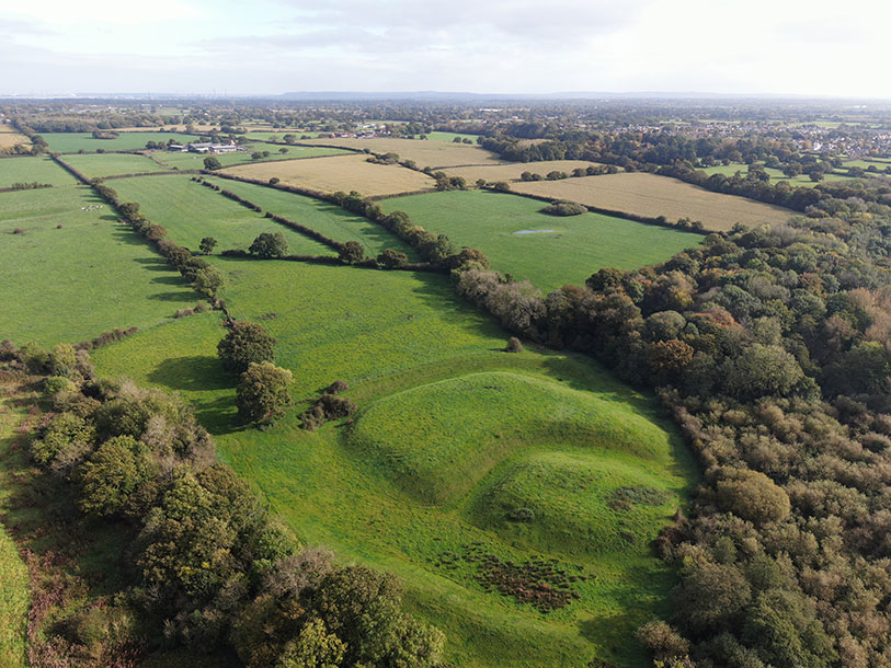 Current view over Shotwick Castle