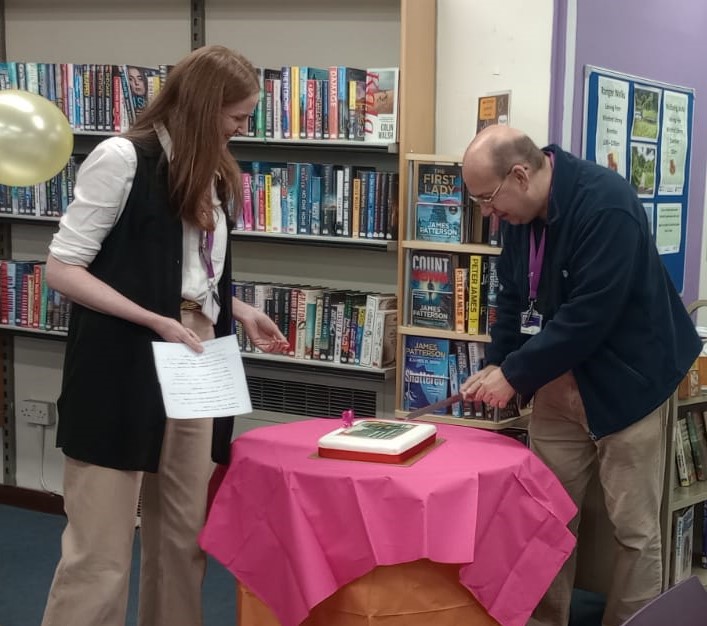 Winsford Library 50th birthday celebration cake cutting - 30 October 2024